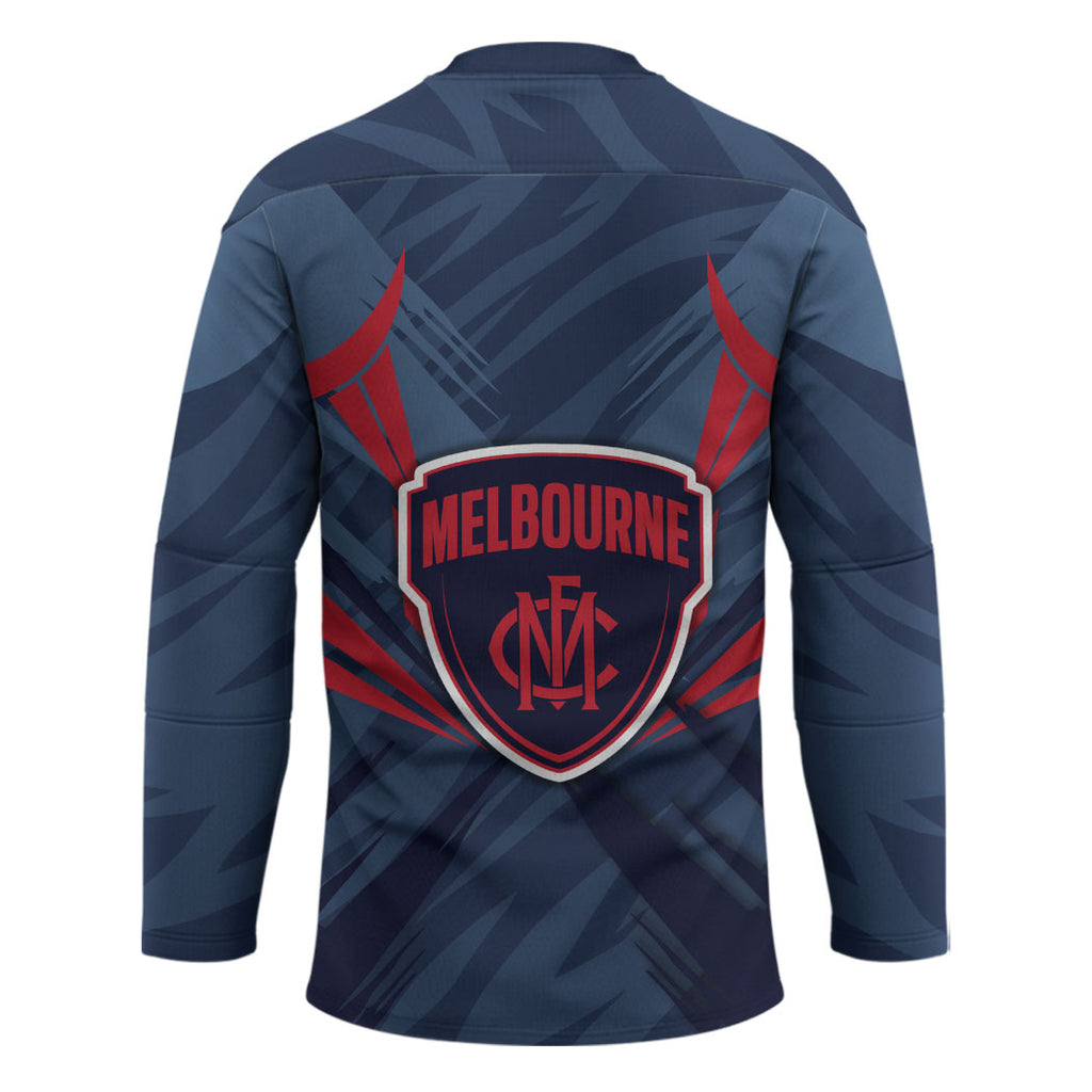 Melbourne Demons Australian Football Hockey Jersey Fierce Devil Mascot - Bold Team Colors