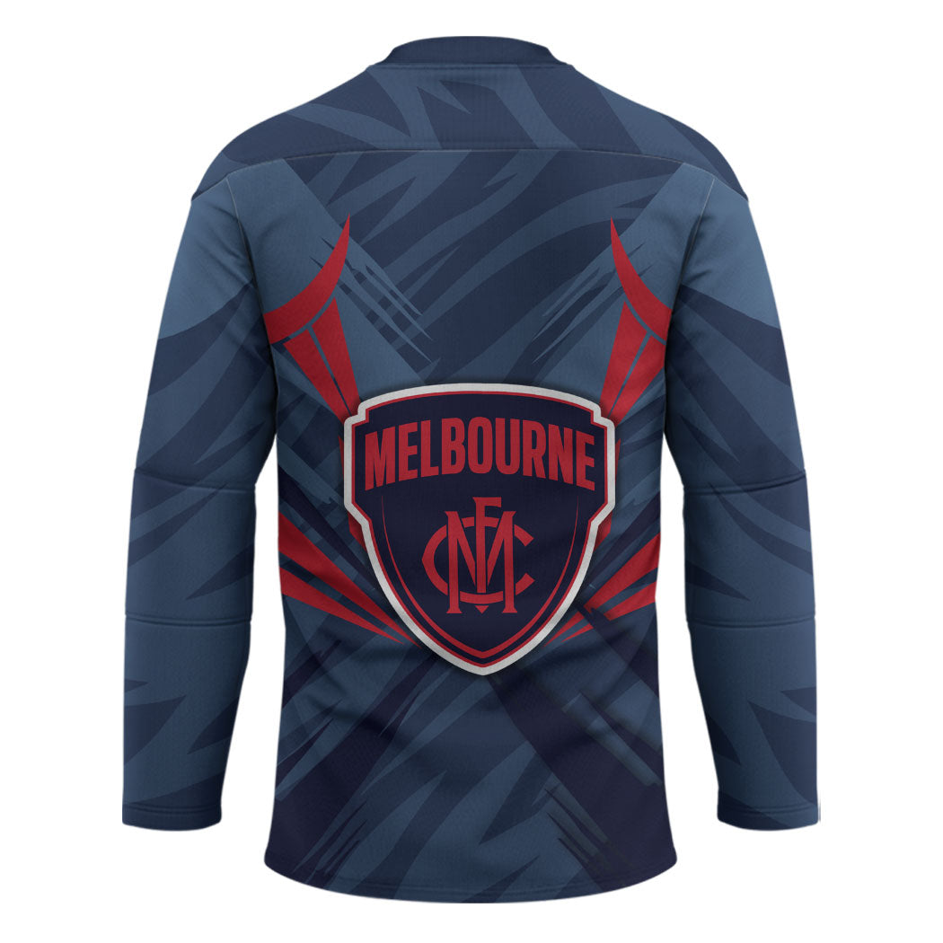 Melbourne Demons Australian Football Hockey Jersey Fierce Devil Mascot - Bold Team Colors