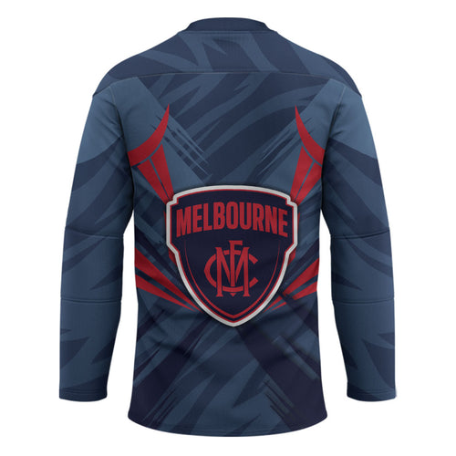 Melbourne Demons Australian Football Hockey Jersey Fierce Devil Mascot - Bold Team Colors