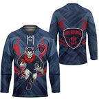 Melbourne Demons Australian Football Hockey Jersey Fierce Devil Mascot - Bold Team Colors