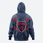 Melbourne Demons Australian Football Hoodie Fierce Devil Mascot - Bold Team Colors