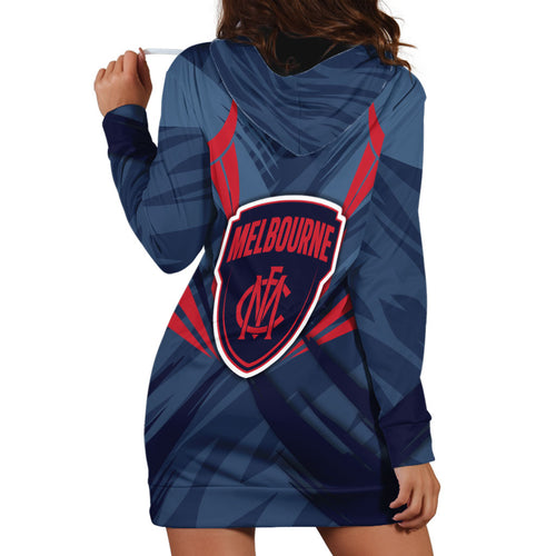 Melbourne Demons Australian Football Hoodie Dress Fierce Devil Mascot - Bold Team Colors