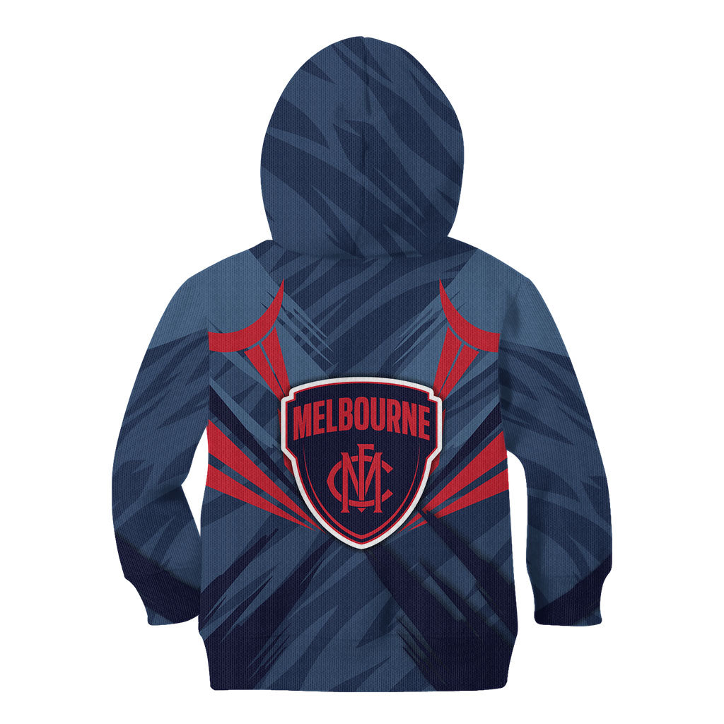 Melbourne Demons Australian Football Kid Hoodie Fierce Devil Mascot - Bold Team Colors