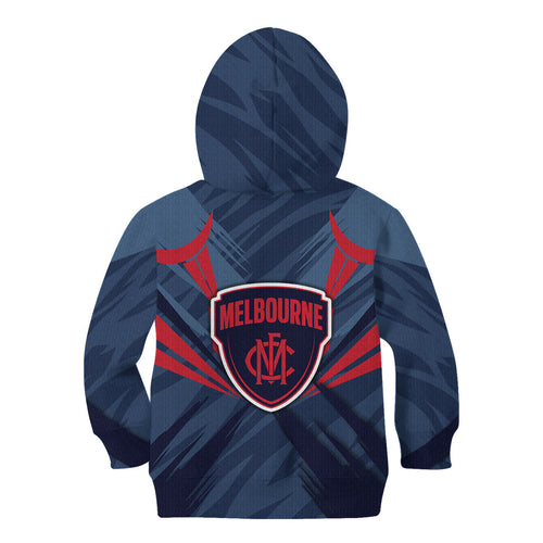 Melbourne Demons Australian Football Kid Hoodie Fierce Devil Mascot - Bold Team Colors