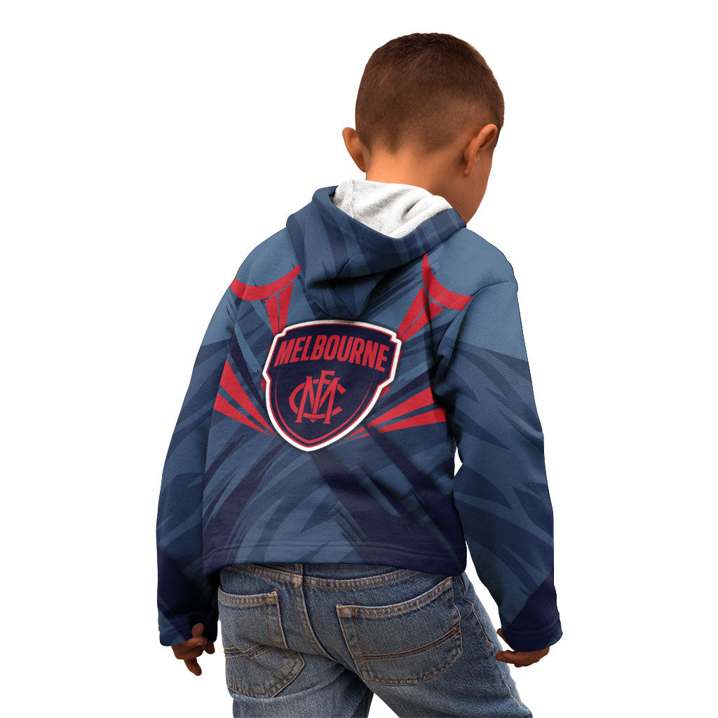 Melbourne Demons Australian Football Kid Hoodie Fierce Devil Mascot - Bold Team Colors