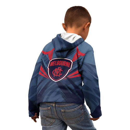 Melbourne Demons Australian Football Kid Hoodie Fierce Devil Mascot - Bold Team Colors