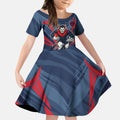 Melbourne Demons Australian Football Kid Short Sleeve Dress Fierce Devil Mascot - Bold Team Colors