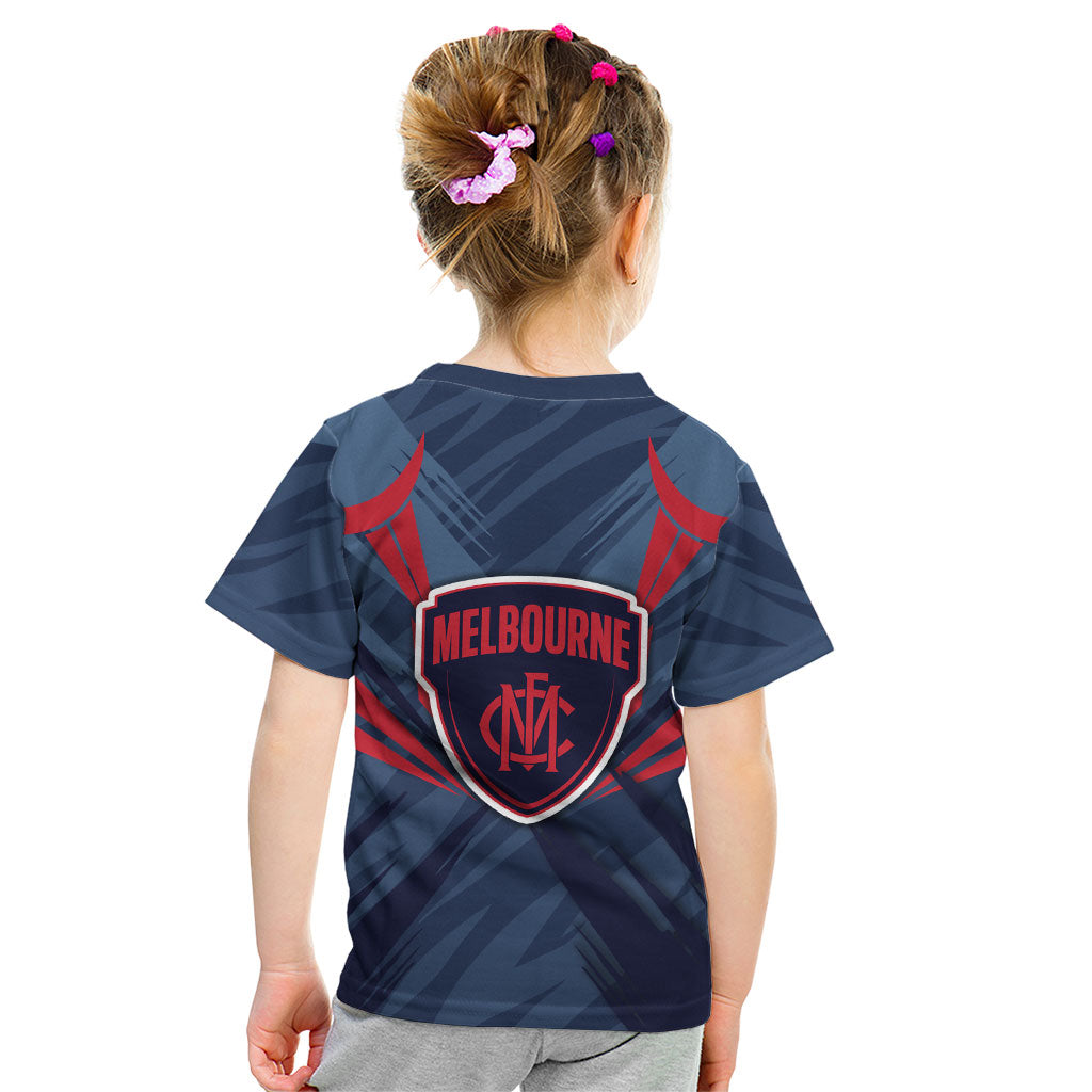 Melbourne Demons Australian Football Kid T Shirt Fierce Devil Mascot - Bold Team Colors