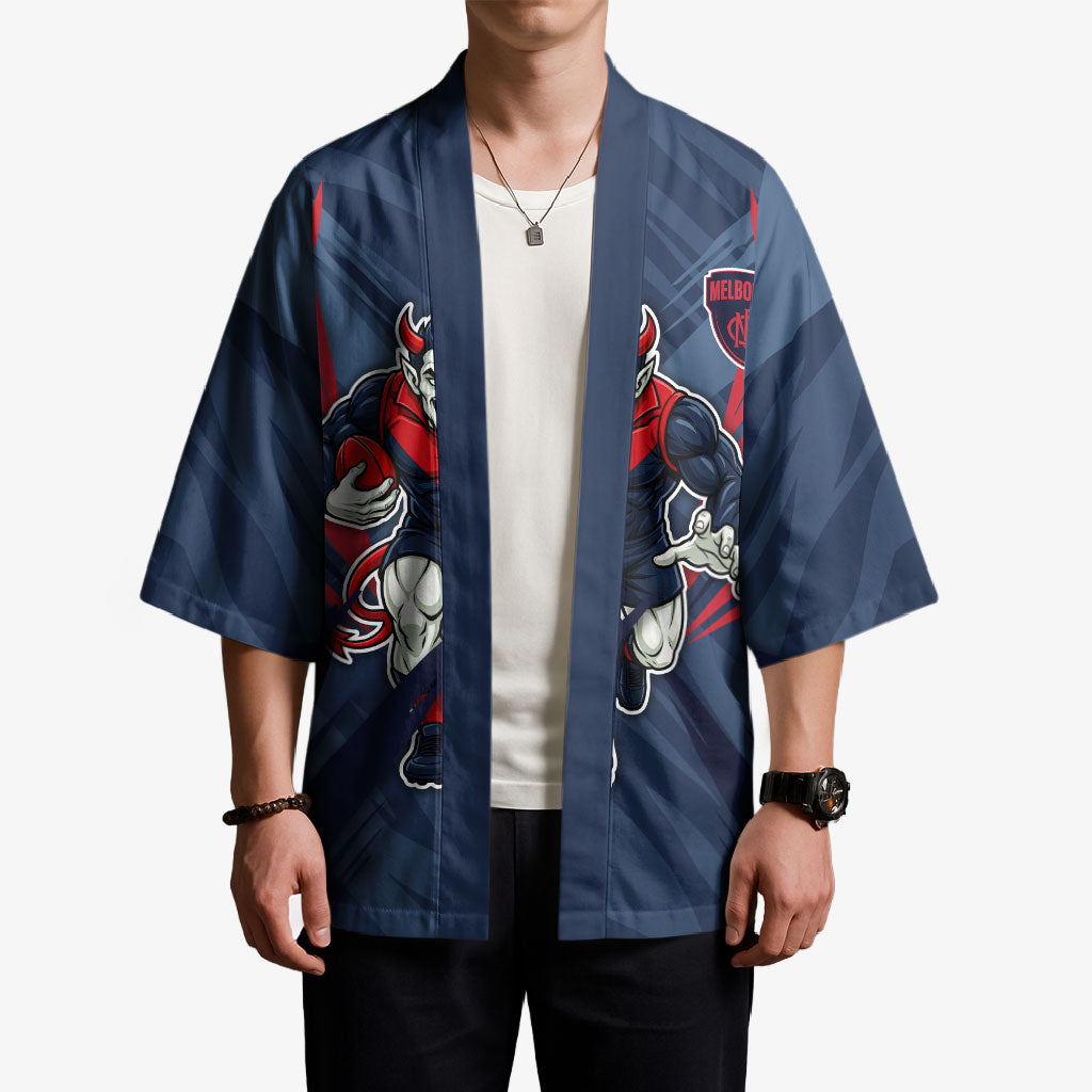 Melbourne Demons Australian Football Kimono Fierce Devil Mascot - Bold Team Colors