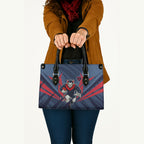 Melbourne Demons Australian Football Leather Bag Fierce Devil Mascot - Bold Team Colors