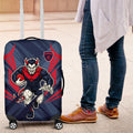 Melbourne Demons Australian Football Luggage Cover Fierce Devil Mascot - Bold Team Colors