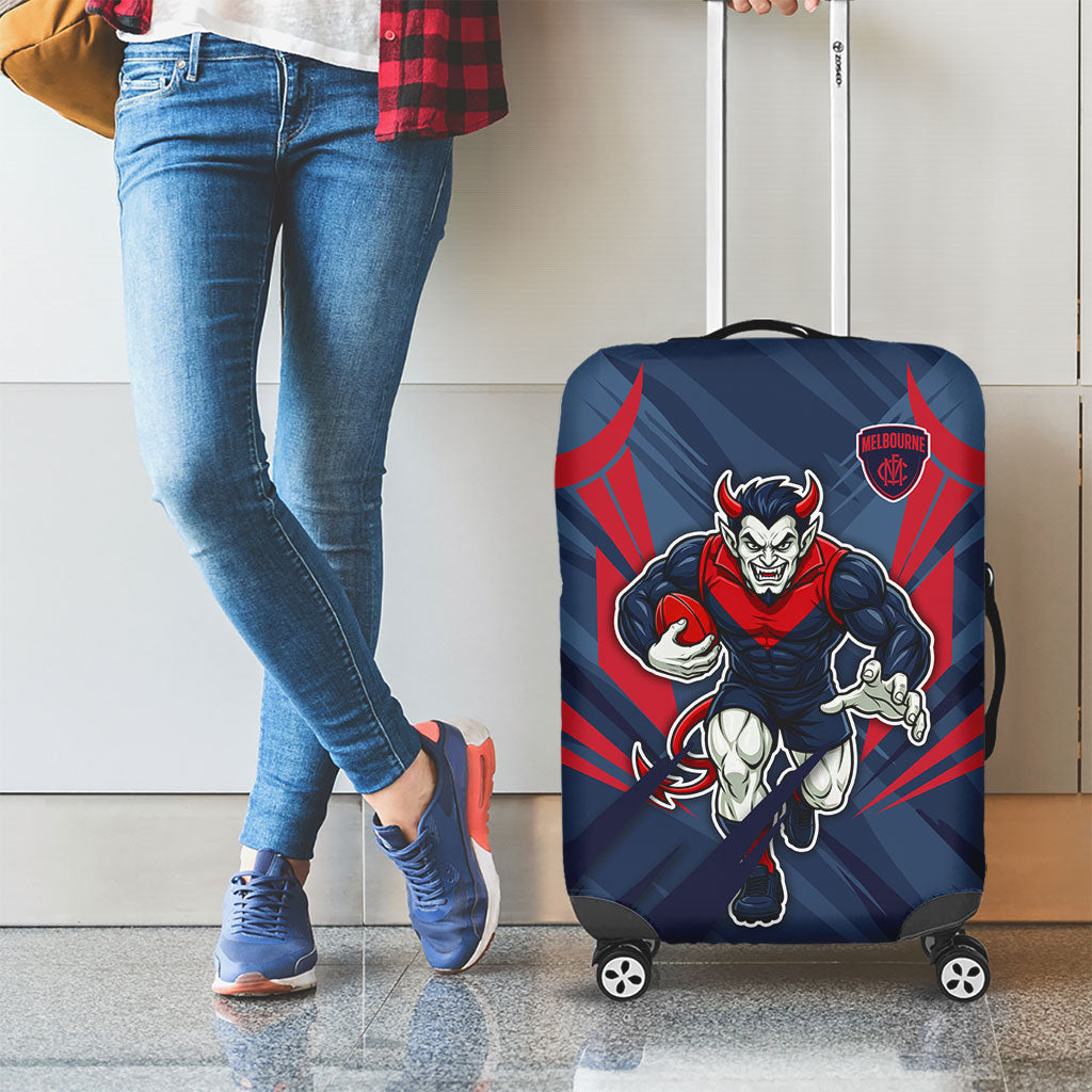 Melbourne Demons Australian Football Luggage Cover Fierce Devil Mascot - Bold Team Colors