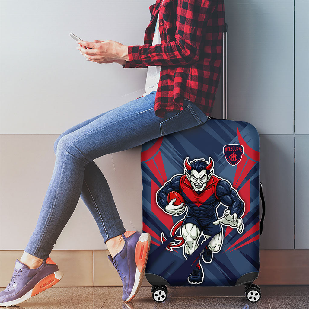 Melbourne Demons Australian Football Luggage Cover Fierce Devil Mascot - Bold Team Colors