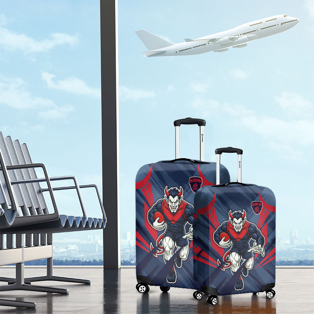 Melbourne Demons Australian Football Luggage Cover Fierce Devil Mascot - Bold Team Colors