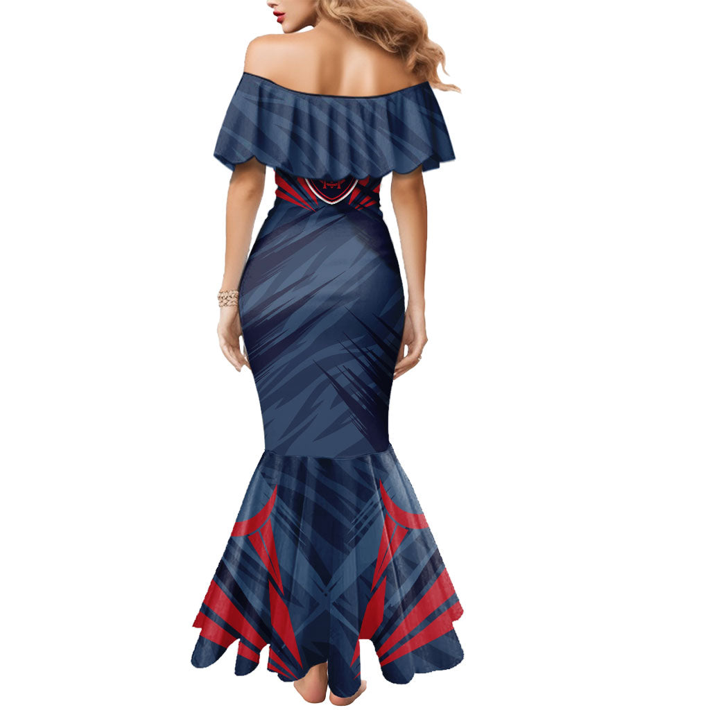Melbourne Demons Australian Football Mermaid Dress Fierce Devil Mascot - Bold Team Colors