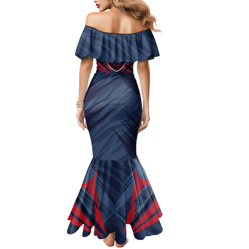 Melbourne Demons Australian Football Mermaid Dress Fierce Devil Mascot - Bold Team Colors