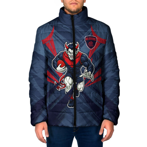 Melbourne Demons Australian Football Padded Jacket Fierce Devil Mascot - Bold Team Colors