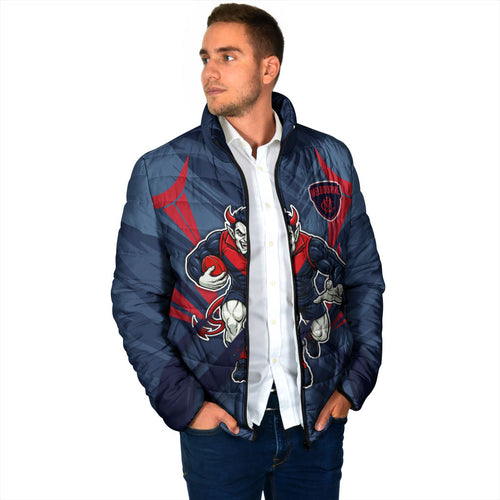 Melbourne Demons Australian Football Padded Jacket Fierce Devil Mascot - Bold Team Colors