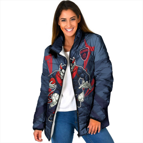 Melbourne Demons Australian Football Padded Jacket Fierce Devil Mascot - Bold Team Colors