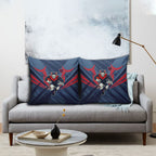 Melbourne Demons Australian Football Pillow Cover Fierce Devil Mascot - Bold Team Colors