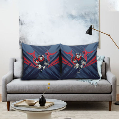 Melbourne Demons Australian Football Pillow Cover Fierce Devil Mascot - Bold Team Colors
