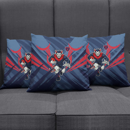 Melbourne Demons Australian Football Pillow Cover Fierce Devil Mascot - Bold Team Colors