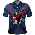 Melbourne Demons Australian Football Polo Shirt Fierce Devil Mascot - Bold Team Colors