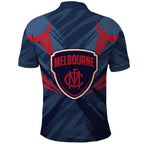 Melbourne Demons Australian Football Polo Shirt Fierce Devil Mascot - Bold Team Colors