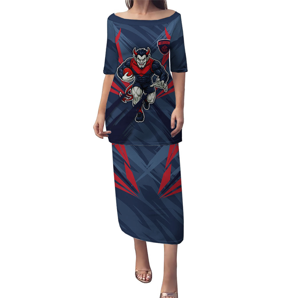 Melbourne Demons Australian Football Puletasi Fierce Devil Mascot - Bold Team Colors