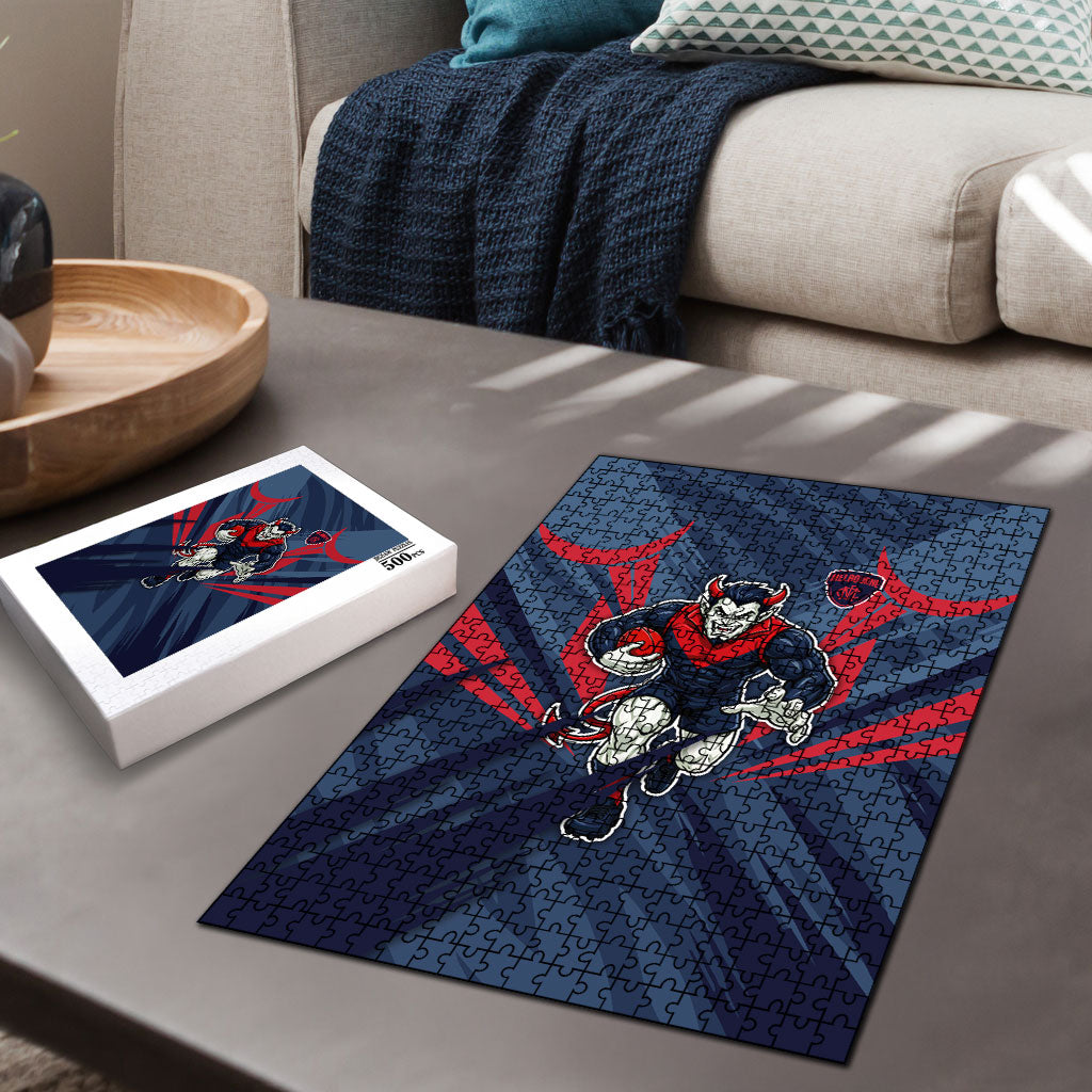 Melbourne Demons Australian Football Puzzle Fierce Devil Mascot - Bold Team Colors