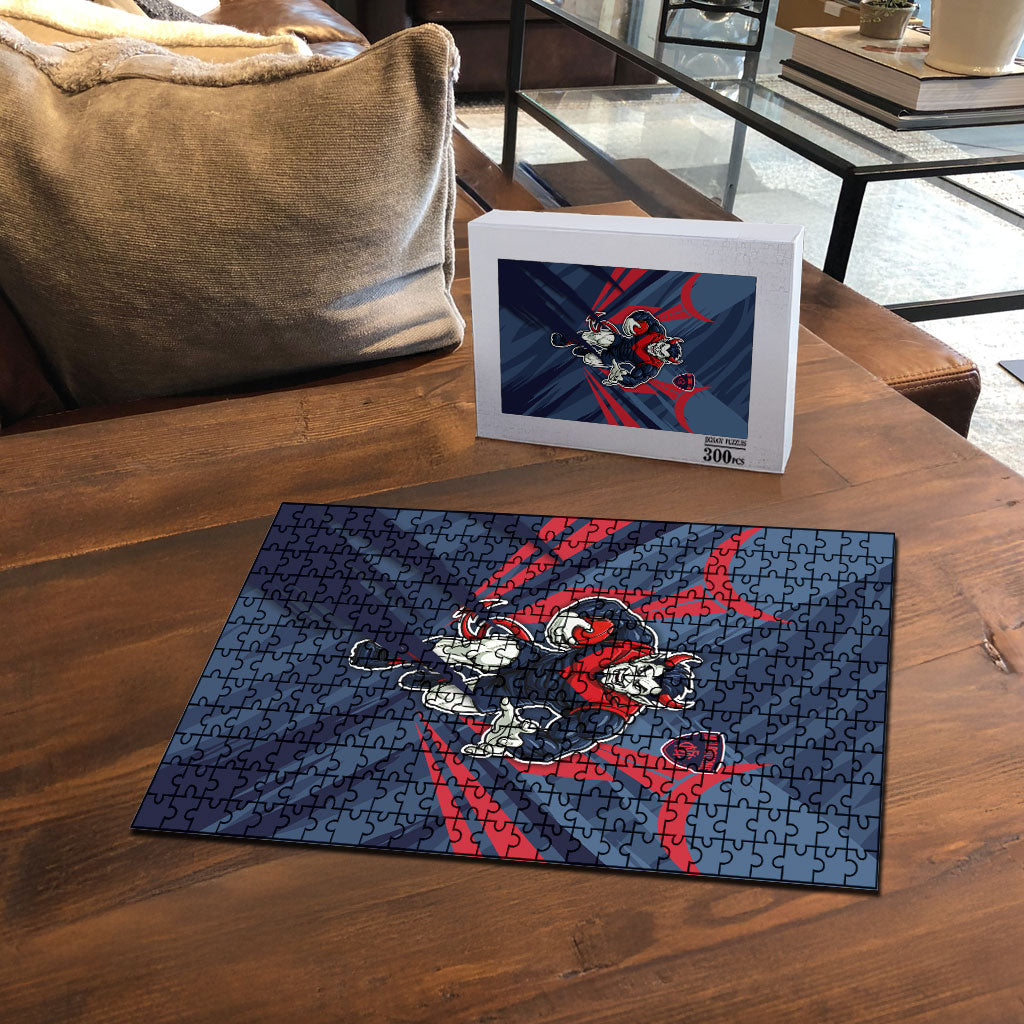 Melbourne Demons Australian Football Puzzle Fierce Devil Mascot - Bold Team Colors