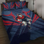 Melbourne Demons Australian Football Quilt Bed Set Fierce Devil Mascot - Bold Team Colors