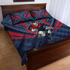 Melbourne Demons Australian Football Quilt Bed Set Fierce Devil Mascot - Bold Team Colors