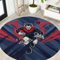 Melbourne Demons Australian Football Round Carpet Fierce Devil Mascot - Bold Team Colors