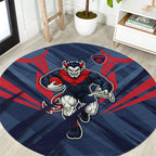 Melbourne Demons Australian Football Round Carpet Fierce Devil Mascot - Bold Team Colors