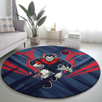 Melbourne Demons Australian Football Round Carpet Fierce Devil Mascot - Bold Team Colors
