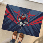 Melbourne Demons Australian Football Rubber Doormat Fierce Devil Mascot - Bold Team Colors