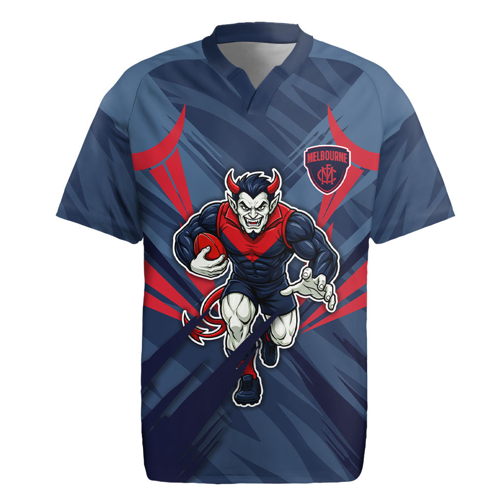 Melbourne Demons Australian Football Rugby Jersey Fierce Devil Mascot - Bold Team Colors