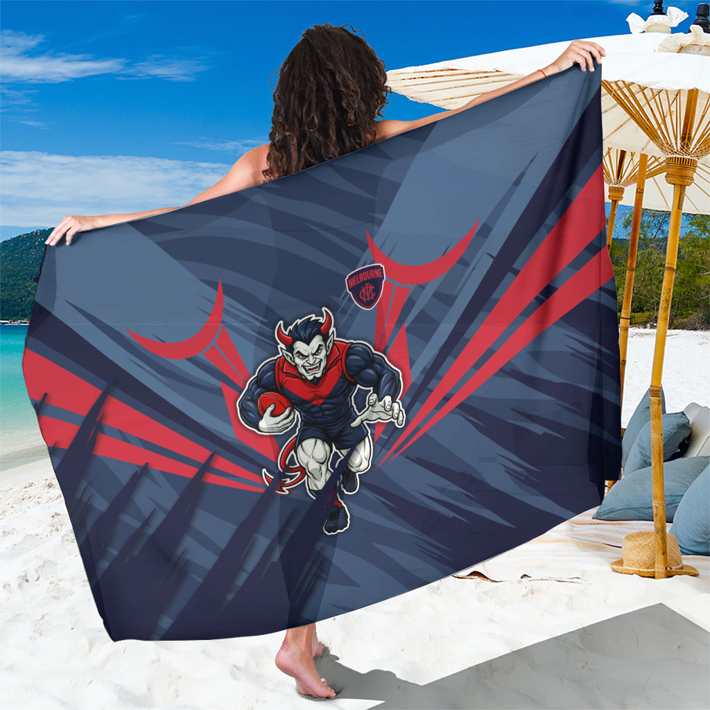 Melbourne Demons Australian Football Sarong Fierce Devil Mascot - Bold Team Colors