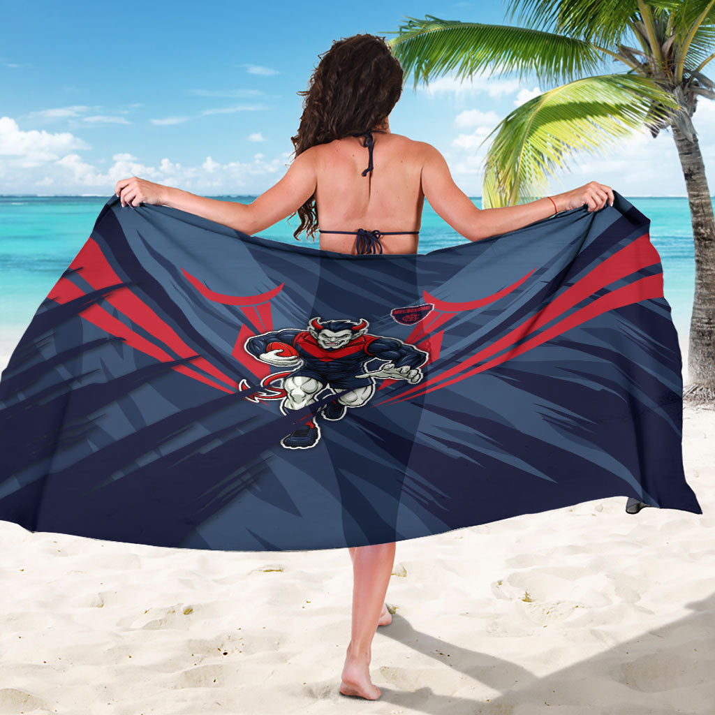 Melbourne Demons Australian Football Sarong Fierce Devil Mascot - Bold Team Colors