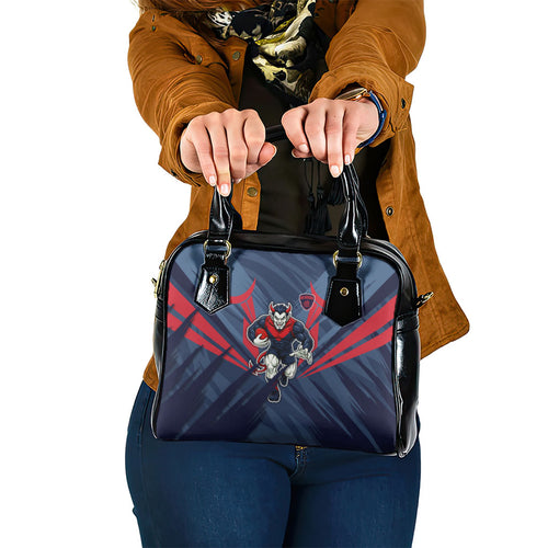 Melbourne Demons Australian Football Shoulder Handbag Fierce Devil Mascot - Bold Team Colors