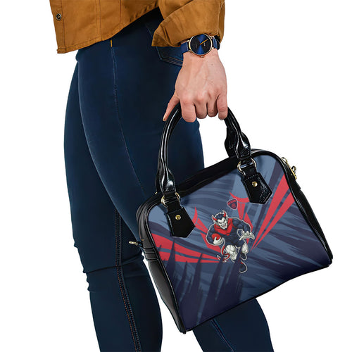 Melbourne Demons Australian Football Shoulder Handbag Fierce Devil Mascot - Bold Team Colors
