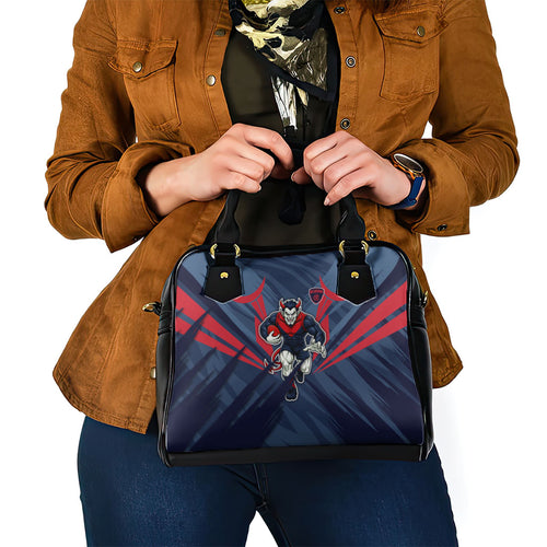 Melbourne Demons Australian Football Shoulder Handbag Fierce Devil Mascot - Bold Team Colors