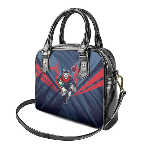 Melbourne Demons Australian Football Shoulder Handbag Fierce Devil Mascot - Bold Team Colors