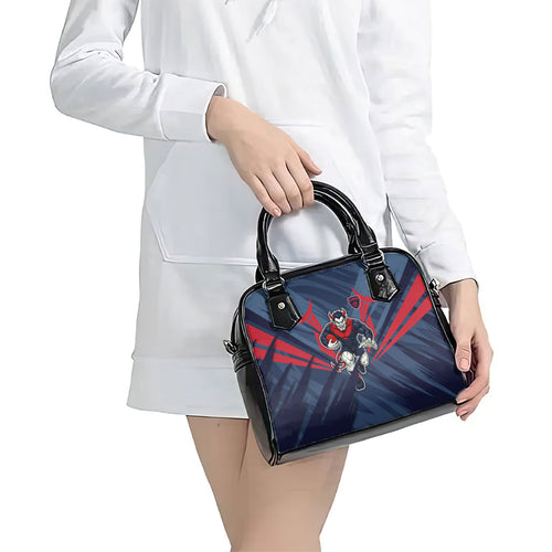 Melbourne Demons Australian Football Shoulder Handbag Fierce Devil Mascot - Bold Team Colors