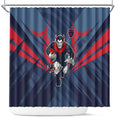 Melbourne Demons Australian Football Shower Curtain Fierce Devil Mascot - Bold Team Colors
