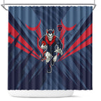 Melbourne Demons Australian Football Shower Curtain Fierce Devil Mascot - Bold Team Colors