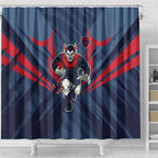 Melbourne Demons Australian Football Shower Curtain Fierce Devil Mascot - Bold Team Colors