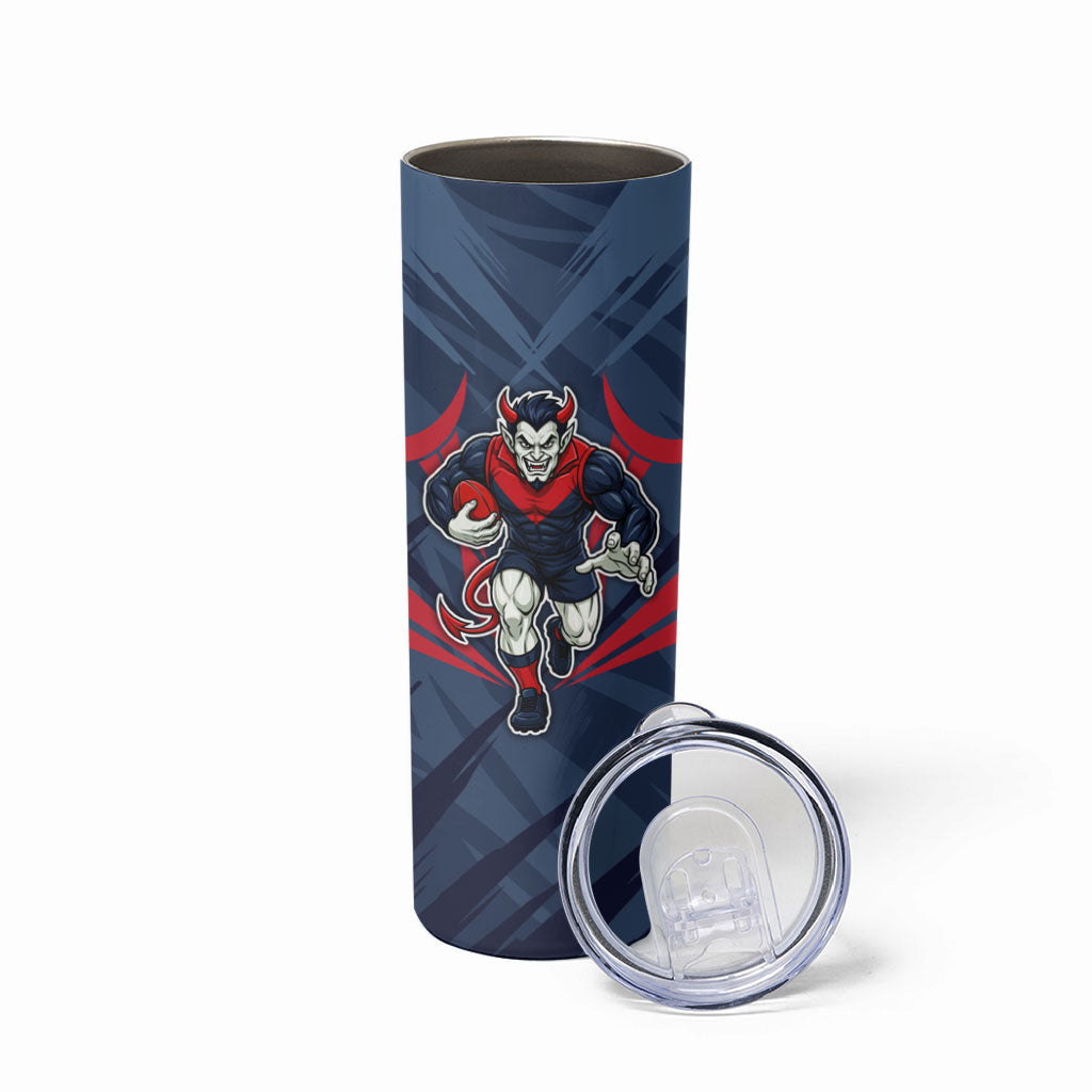 Melbourne Demons Australian Football Skinny Tumbler Fierce Devil Mascot - Bold Team Colors
