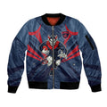 Melbourne Demons Australian Football Sleeve Zip Bomber Jacket Fierce Devil Mascot - Bold Team Colors